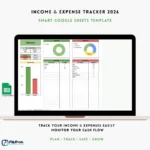 Income and expense tracker template mockup for organizing finances and controlling monthly budget